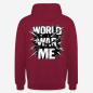 Preview: WORLD WAR ME Hoodie in bordeaux mit Rückendruck